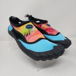 Norty Footwear Water Shoes Mens 6 Turquoise Breathable Mesh Logo Pool Beach